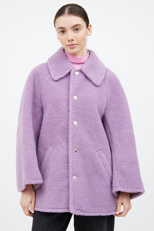 A.L.C. Purple Faux Fur Shearling Shirt Jacket