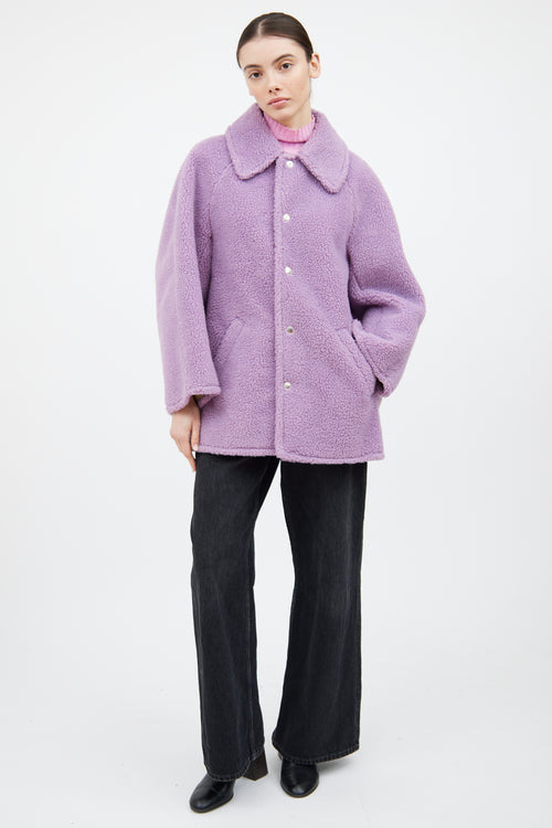 A.L.C. Purple Faux Fur Shearling Shirt Jacket