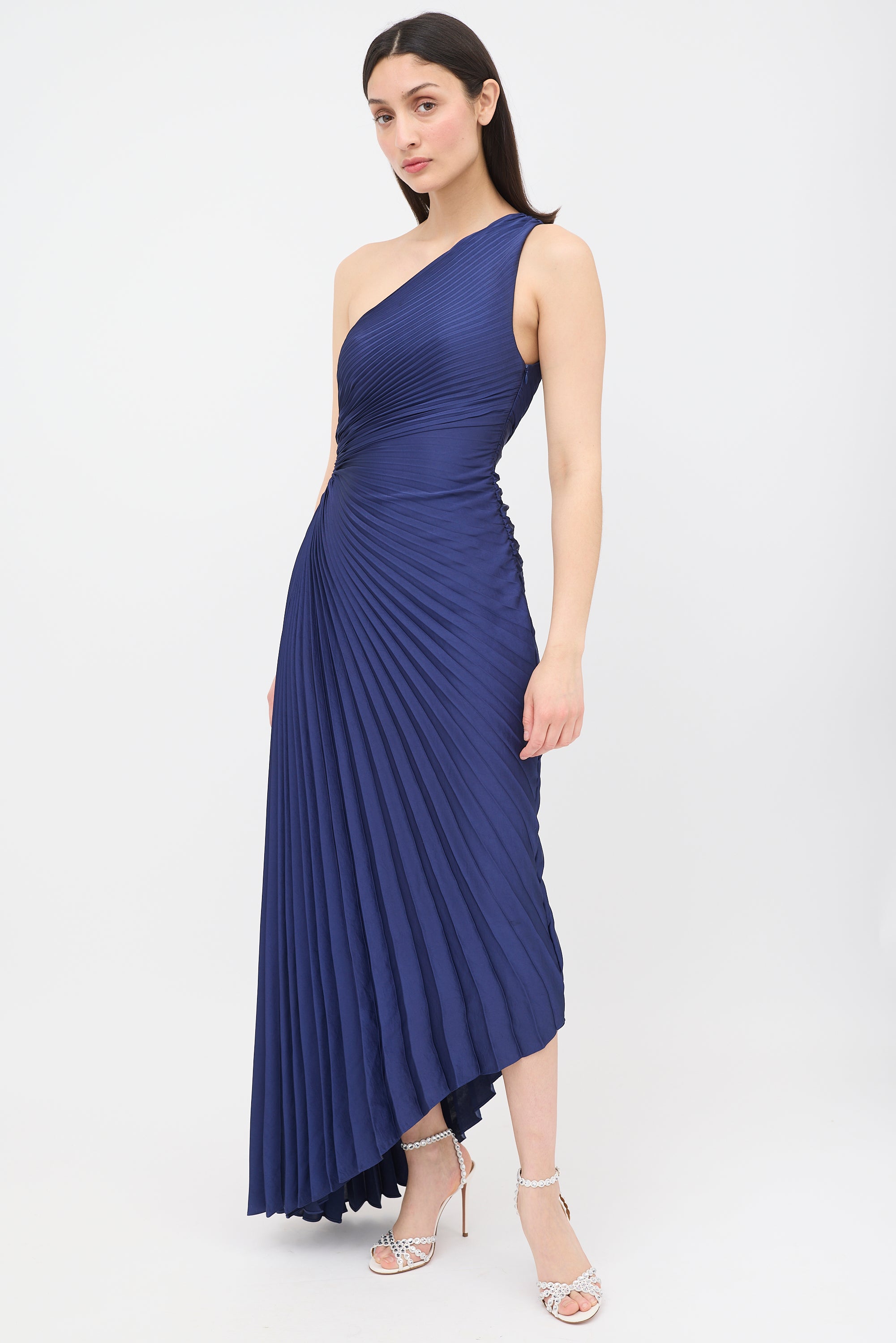 delfina satin pleated dress alc A.L.C. Delfina Dress in Whisper White