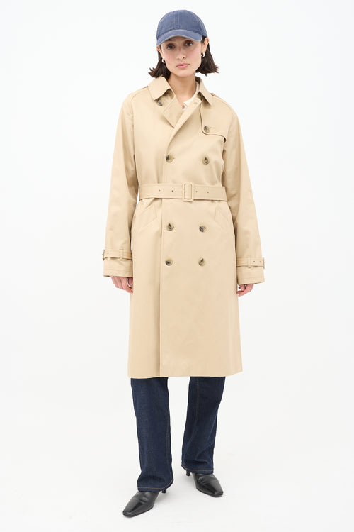 A.P.C. Beige Cotton Greta Belted Trench Coat