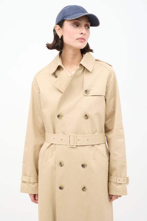 A.P.C. Beige Cotton Greta Belted Trench Coat