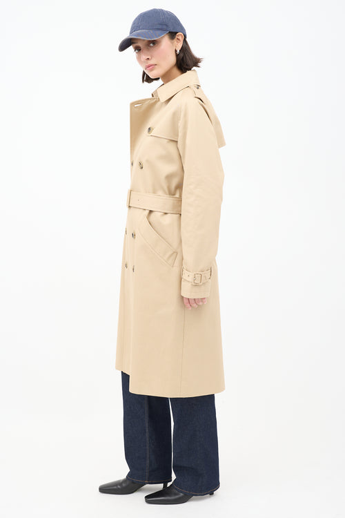 A.P.C. Beige Cotton Greta Belted Trench Coat