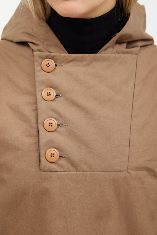 A.P.C. Beige Waxed Cotton Anorak Jacket