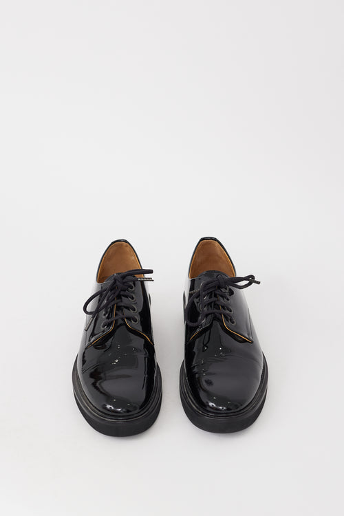 A.P.C. Black Patent Leather Lace Up Derby