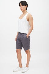 A.P.C. Grey & Red Plaid Shorts