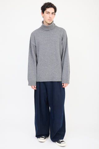 A.P.C. Grey Wool Knit Turtleneck