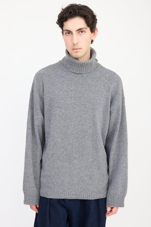 A.P.C. Grey Wool Knit Turtleneck