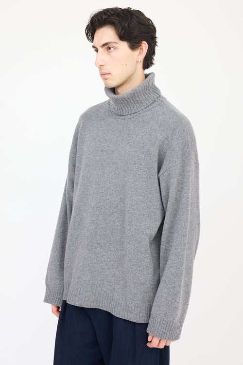 A.P.C. Grey Wool Knit Turtleneck