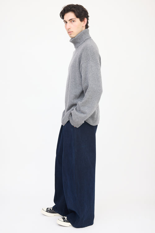 A.P.C. Grey Wool Knit Turtleneck