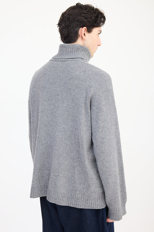 A.P.C. Grey Wool Knit Turtleneck