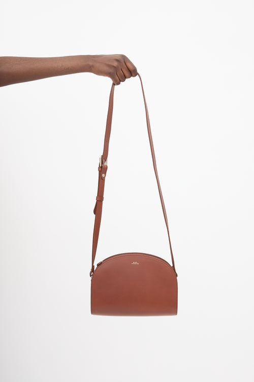 A.P.C. Leather Demi Lune Crossbody Bag