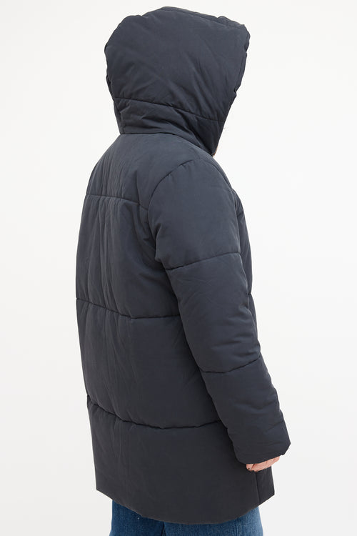 A.P.C. Navy Mid Length Puffer Coat