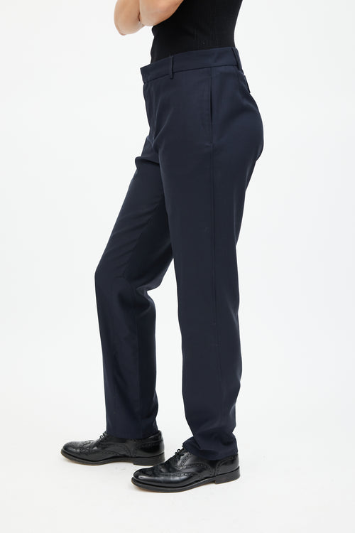A.P.C. Navy Wool Slim Trouser