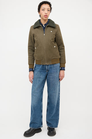 A.P.C. Sherpa Collar Zip Jacket