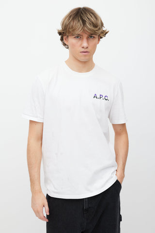 A.P.C. White & Grey Logo T-Shirt