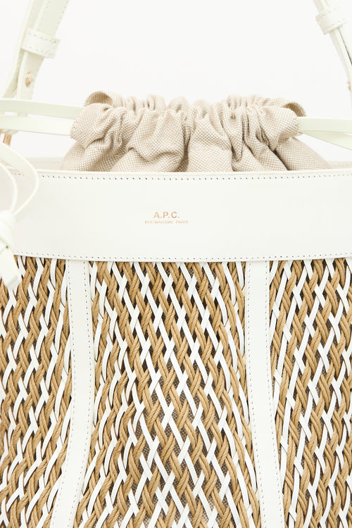 A.P.C. Woven Leather Garance Bucket Bag
