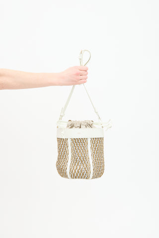 A.P.C. Woven Leather Garance Bucket Bag