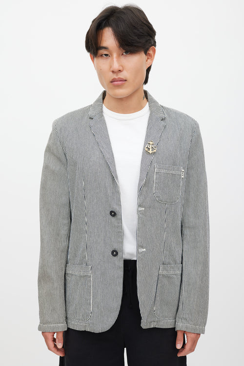 A.P.C. X Carhartt White & Black Striped Blazer