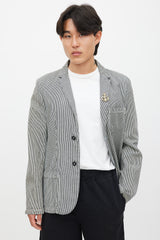 A.P.C. X Carhartt White & Black Striped Blazer