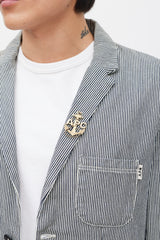 A.P.C. X Carhartt White & Black Striped Blazer