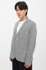 A.P.C. X Carhartt White & Black Striped Blazer