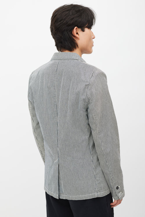 A.P.C. X Carhartt White & Black Striped Blazer