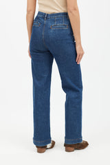 A.P.C. X Goop Blue Dark Wash Wide Leg Jean