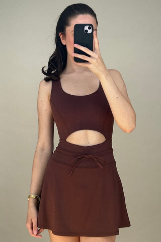 Active Brown Cutout Patterson Dress