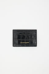 McQueen Embossed Leather Skull Card Holder