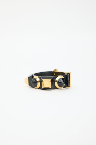 Fendi Leather Embellished Bracelet