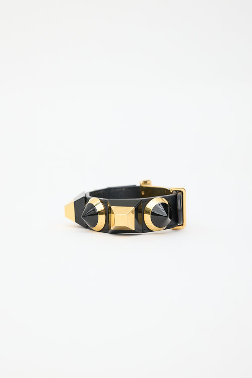 Fendi Leather Embellished Bracelet