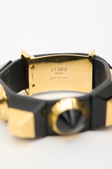 Fendi Leather Embellished Bracelet