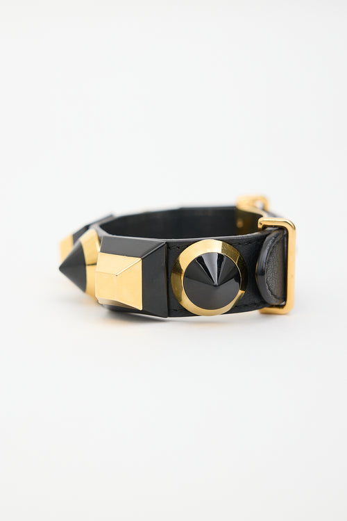 Fendi Leather Embellished Bracelet