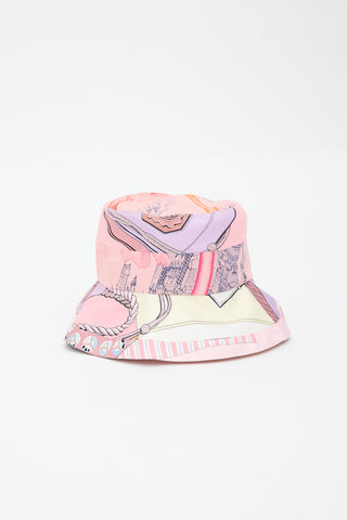 Hermès Silk Mixed Print Carla Bucket Hat