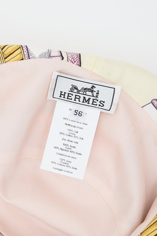 Hermès Silk Mixed Print Carla Bucket Hat