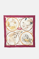 Hermès Silk Chiens Au Rapport Carré 90 Scarf