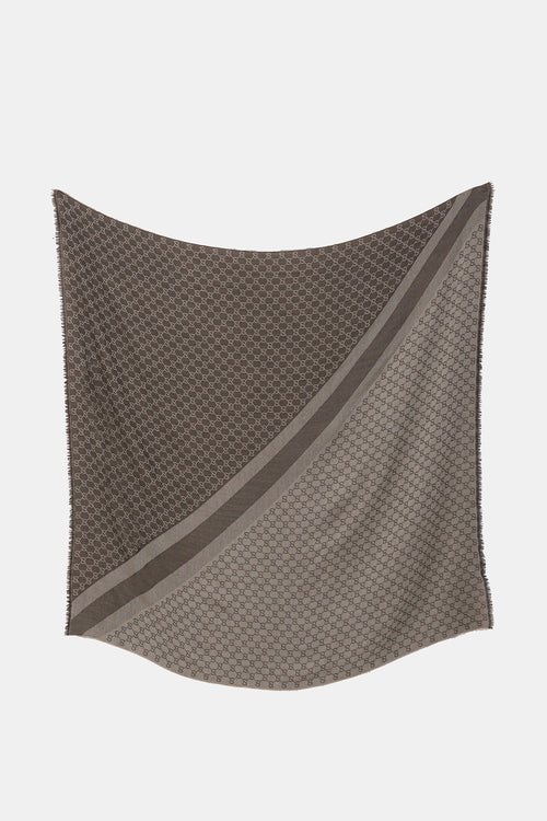 Gucci Wool & Silk GG Monogram Scarf