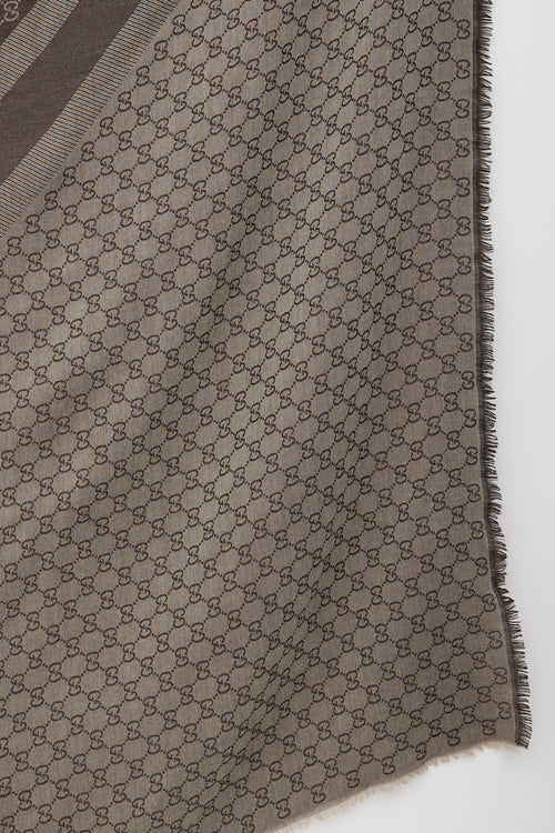 Gucci Wool & Silk GG Monogram Scarf