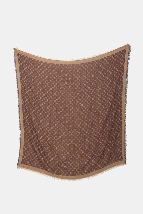Louis Vuitton Cashmere & Wool Monogram Scarf