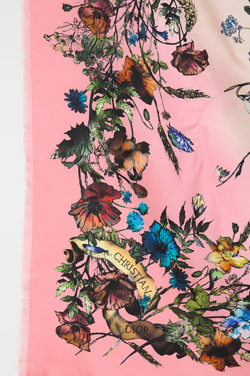 Dior Silk Floral Square Scarf