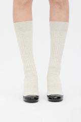 Chanel Patent & Ribbed Knit Sock Boot