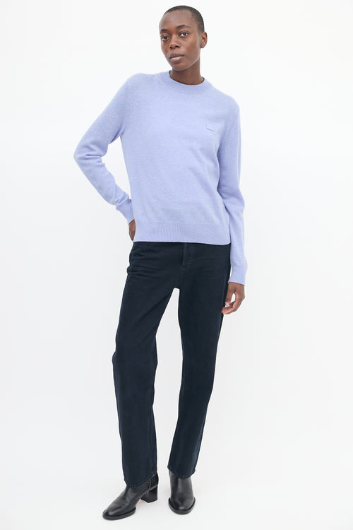 Acne Studios Light Blue Wool Face Logo Sweater