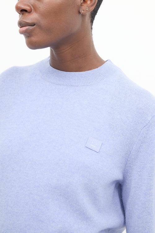 Acne Studios Light Blue Wool Face Logo Sweater