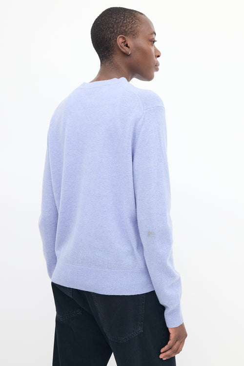 Acne Studios Light Blue Wool Face Logo Sweater