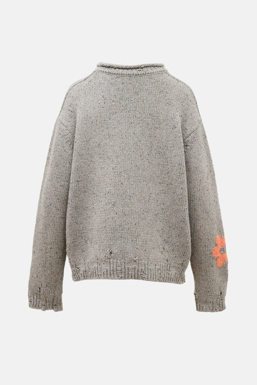 Acne Studios Distressed Floral Sweater