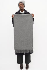 Acne Studios Grey Wool Fringe Scarf
