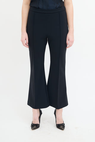 Adam Lippes Black Neoprene Flared Trouser