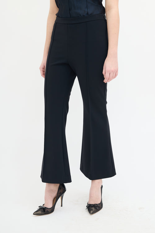 Adam Lippes Black Neoprene Flared Trouser