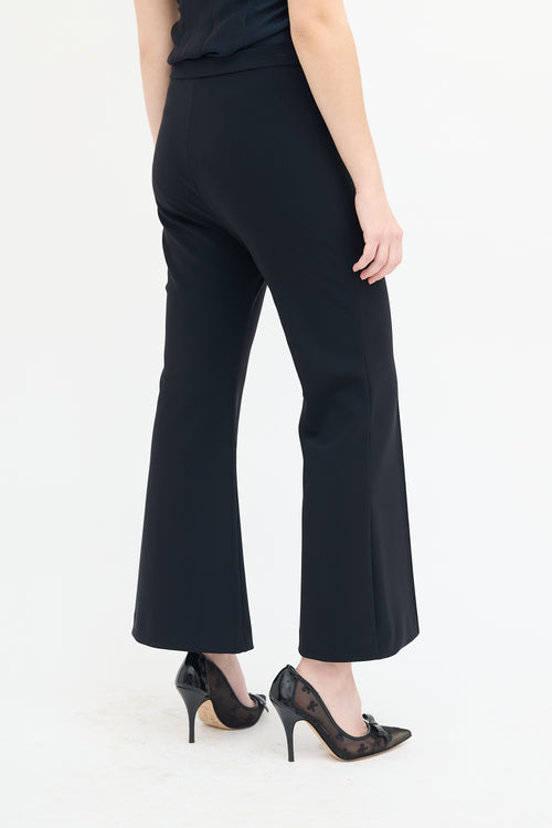 Adam Lippes Black Neoprene Flared Trouser