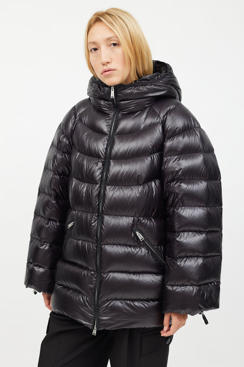 ADD Official Black Shiny Mid Length Puffer